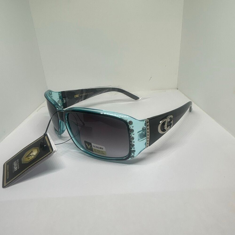 VG Designer Luxury Sunglasses Rhinestone Accent UV400 Protection
